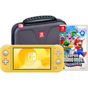 Nintendo Switch Lite Geel + Super Mario Bros. Wonder + Beschermhoes