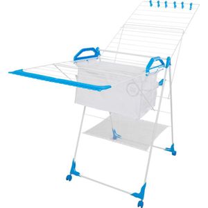 BlueBuilt Droogrek 25 meter met Wasmand, Wasknijpers en Waszak