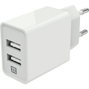 XtremeMac Oplader met 2 Usb A Poorten 12W Wit