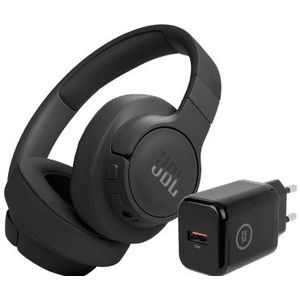 JBL Tune 770NC Zwart + BlueBuilt Quick Charge Oplader met Usb A Poort 18W Zwart