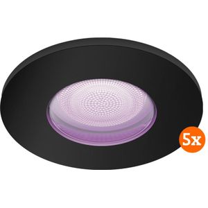 Philips Hue Xamento badkamer inbouwspot zwart White and Color - 5-pack