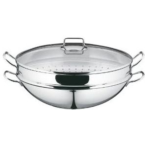 WMF Macao 4-delig Wok - Multifunctionele wokpan van 36 cm - Inclusief stoominzet en deksel