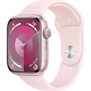 Apple Watch Series 9 45mm Roze Aluminium Sportband S/M