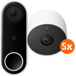 Google Nest Doorbell Wired + Google Nest Cam 5-pack
