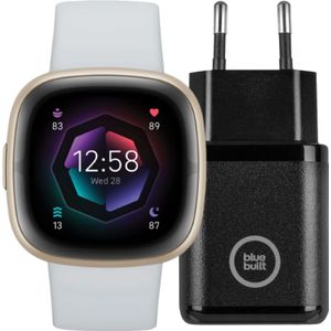 Fitbit Sense 2 Goud/Blauw + BlueBuilt Oplader