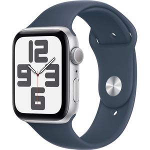 Apple Watch SE (2022) 44mm Zilver Aluminium Sportband S/M