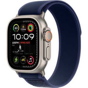 Apple Watch Ultra 2 4G 49mm Zilver Trail Band Blauw M/L