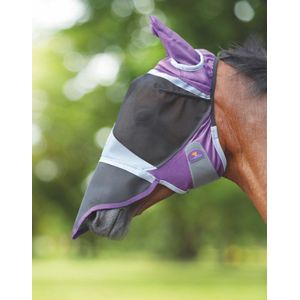 Shires Deluxe Fliegenhaube mit Ohren und Nase - Violett (Pony)