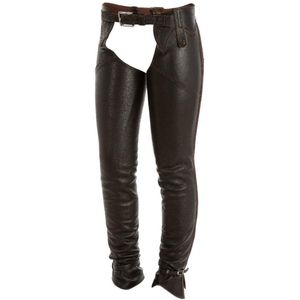 HorseLife Lederchaps in voller Länge - Schwarz/Braun (XS)