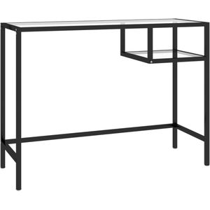 vidaXL - Computerbureau - Glas - Transparant - Staal
