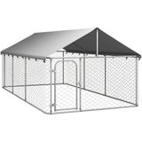 vidaXL Hondenkennel voor buiten met dak 400x200x150 cm