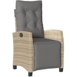 vidaXL 4-delige Tuinset met kussens poly rattan beige