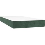 VidaXL Pocketveringmatras 90x190x20 cm - Fluweel Donkergroen