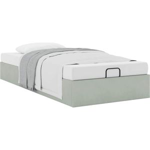 vidaXL Bedframe zonder matras 80x200 cm fluweel lichtgrijs