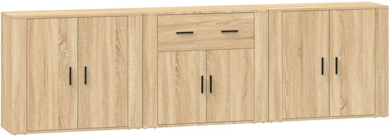 vidaXL Dressoirs 3 st bewerkt hout sonoma eiken