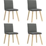 vidaXL - Eetkamerstoelen - 4 - st - stof - donkergrijs