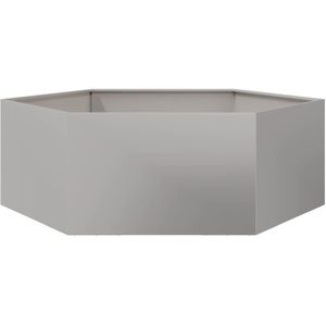 vidaXL Plantenbak zeshoek 138x120x45 cm roestvrijstaal