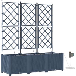 vidaXL Tuinplanten 1 stuk Rooster met opslag Grijs 120 x 40 x 142 cm Kunststof