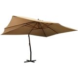 VidaXL Zweefparasol Houten Paal 400x300 cm Taupe