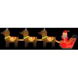 vidaXL Kerstdecoratie kerstman en rendieren opblaasbaar LED 138 cm