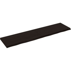 vidaXL Wastafelblad 160x40x(2-4) cm behandeld massief hout donkerbruin