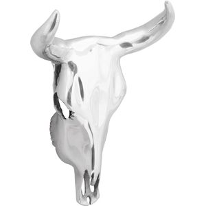 vidaXL Wandgemonteerde Bullenkop Zilver 34x13x53 cm Aluminium