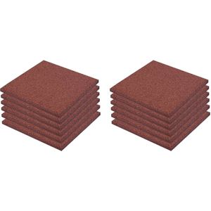 vidaXL Valtegels 12 st 50x50x3 cm rubber rood