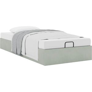 vidaXL Bedframe zonder matras 100x200 cm fluweel lichtgrijs