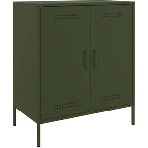 vidaXL Dressoir 68x39x79 cm staal olijfgroen