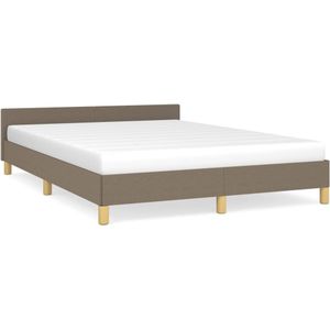 vidaXL Bedframe zonder matras stof taupe 140x200 cm