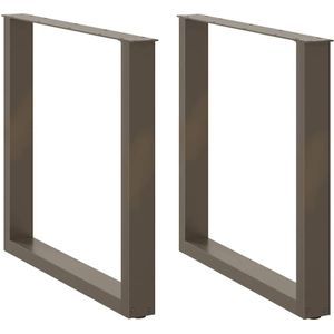 vidaXL Eettafelpoten 2 st U-vormig 90x(72-73) cm staal naturel