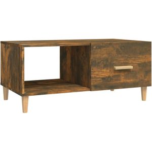 vidaXL Salontafel 89,5x50x40 cm bewerkt hout gerookt eikenkleurig