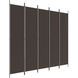 vidaXL-Kamerscherm-met-5-panelen-250x220-cm-stof-bruin