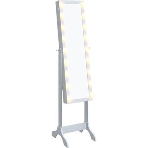 vidaXL-Spiegel-vrijstaand-met-LED's-34x37x146-cm-wit