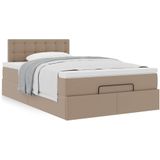 vidaXL Bedframe met matras 120x190 cm kunstleer cappuccinokleurig