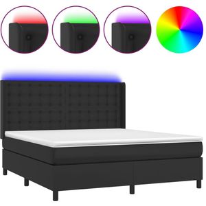 vidaXL-Boxspring-met-matras-en-LED-kunstleer-zwart-160x200-cm