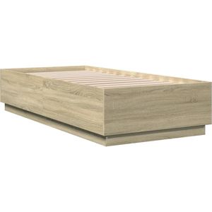 vidaXL Bedframe bewerkt hout sonoma eikenkleurig 100x200 cm