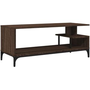 vidaXL Tv-meubel 102x40x41 cm hout en gepoedercoat staal bruineiken