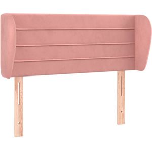 vidaXL Hoofdbord met randen 83x23x78/88 cm fluweel roze