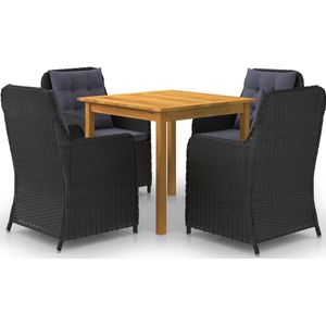 vidaXL 5-delige Tuinset zwart