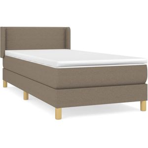 vidaXL Boxspring met matras stof taupe 90x190 cm