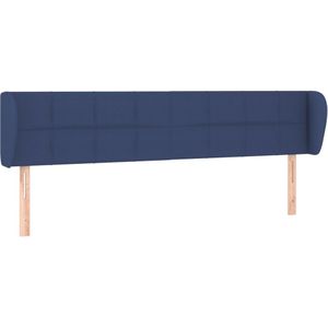 VidaXL Hoofdbord met Randen 203x23x78/88 cm Stof Blauw