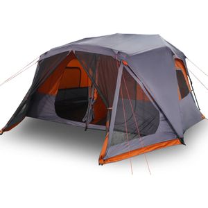 vidaXL Tent 10-persoons waterdicht grijs en oranje