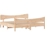 vidaXL Bedframe met hoofdbord massief grenenhout 180x200 cm