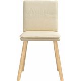 vidaXL Eetkamerstoelen 6 st stof crèmekleurig