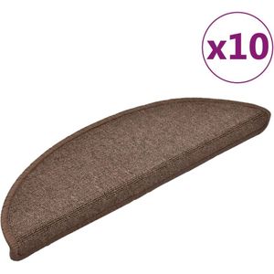 vidaXL Trapmatten 10 st 56x17x3 cm koffiebruin