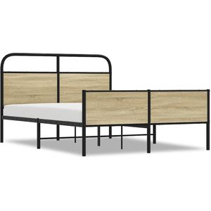 vidaXL Bedframe zonder matras bewerkt hout sonoma eikenkleur 120x200cm