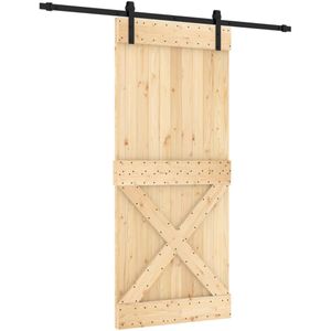 vidaXL Schuifdeur met beslag 90x210 cm massief grenenhout