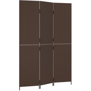 vidaXL-Kamerscherm-3-panelen-poly-rattan-bruin