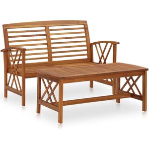 vidaXL 2-delige Loungeset massief acaciahout